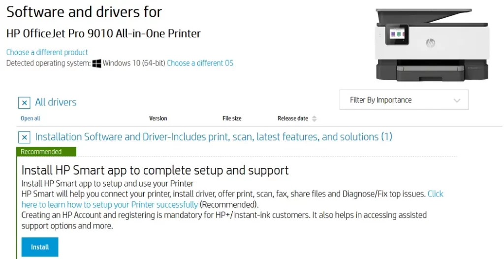 All hp smart printer setup & hp smart setup Software and Drivers